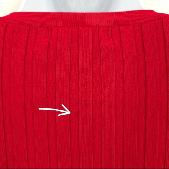 Radzoli Beaded Ribbed Sweater Long Sleeve Holiday Party Vegas Bling Red Large - Picture 11 of 16